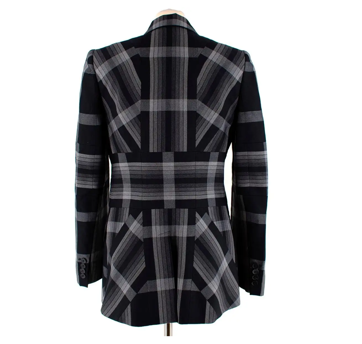 Grey with Black Alexander McQueen Blazer view from behing.